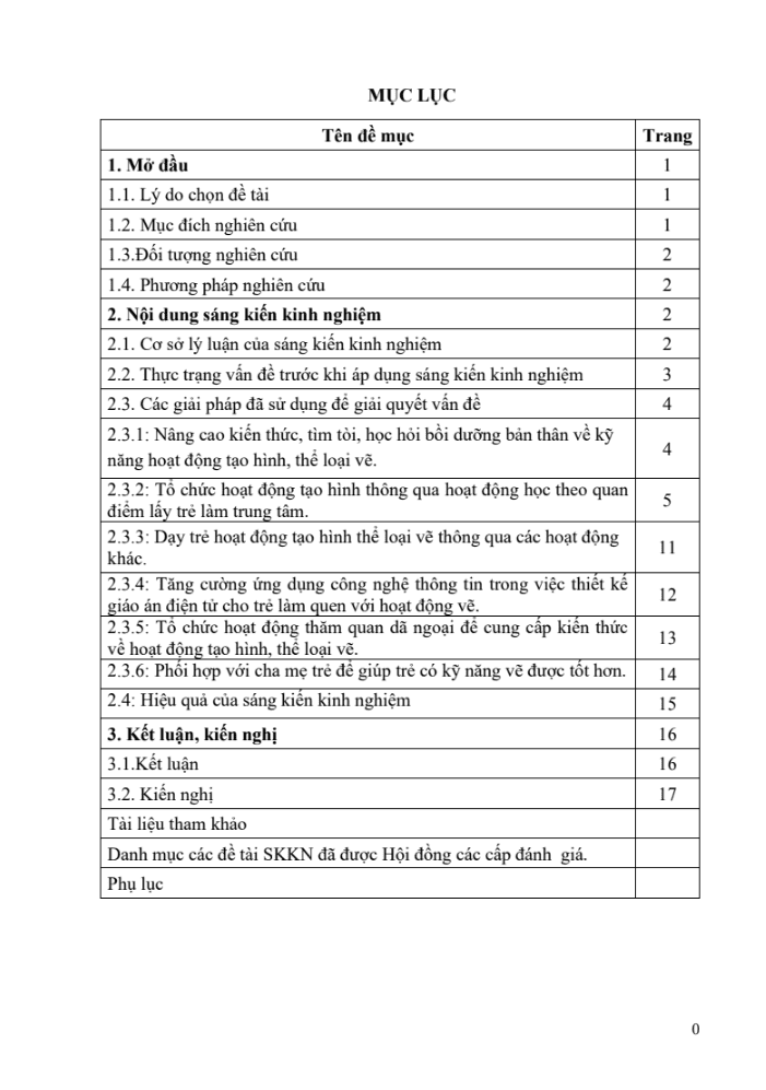 SKKN Một số giải pháp dạy trẻ kỹ năng hoạt động tạo hình, thể loại vẽ cho trẻ 4 – 5 tuổi