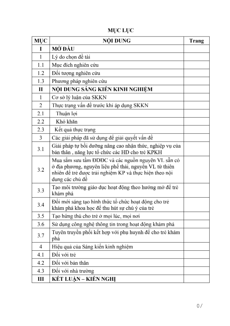 SKKN Một số giải pháp gây hứng thú cho trẻ 4 – 5 tuổi tham gia vào hoạt động khám phá khoa học