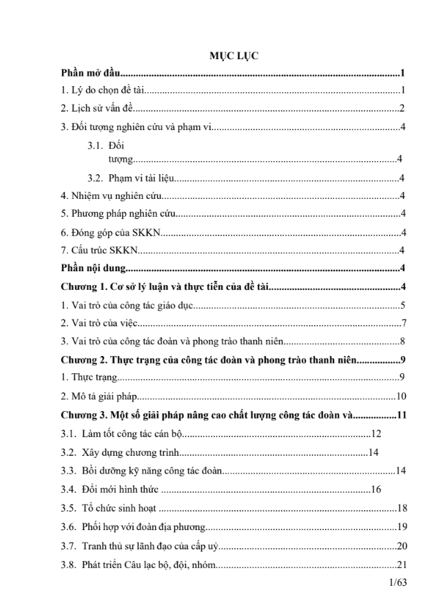SKKN Một số giải pháp nâng cao chất lượng công tác Đoàn và phong trào thanh niên tại trường THPT Quỳnh Lưu 2