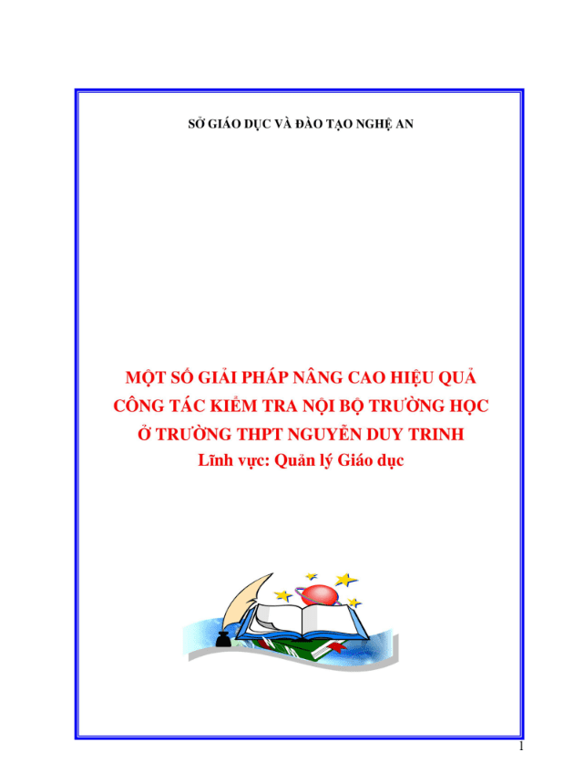 SKKN Một số giải pháp nâng cao chất lượng công tác kiểm tra nội bộ trường học ở Trường THPT