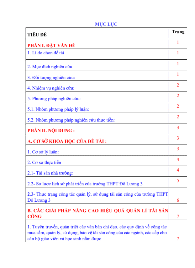 SKKN Một số giải pháp nâng cao hiệu quả công tác quản lý tài sản công tại trường THPT