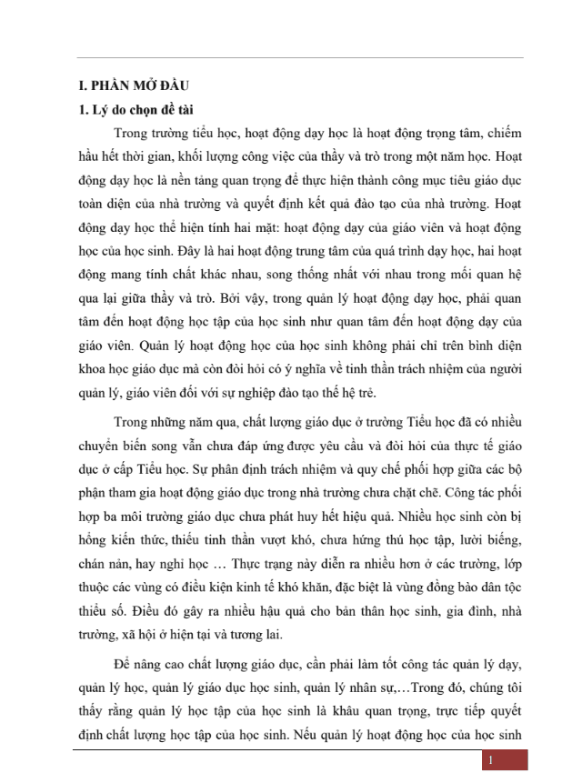 SKKN Một số giải pháp quản lí hoạt động học của học sinh khối 2, 3 tại trường Tiểu học