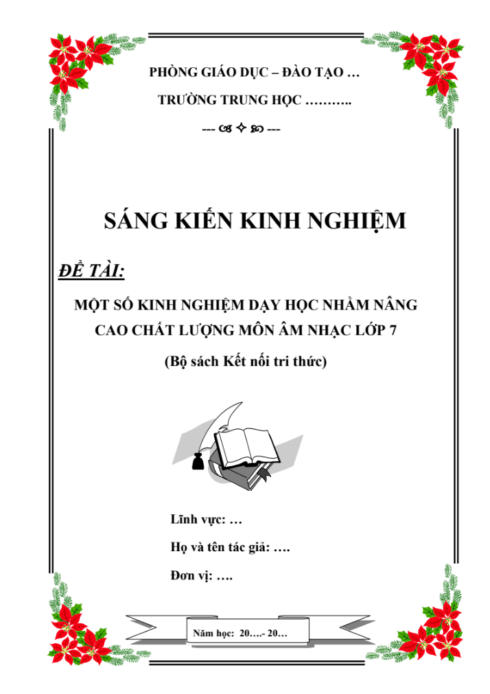 SKKN Một số kinh nghiệm dạy học nhằm nâng cao chất lượng môn Âm nhạc lớp 7 (Bộ sách Kết nối tri thức)
