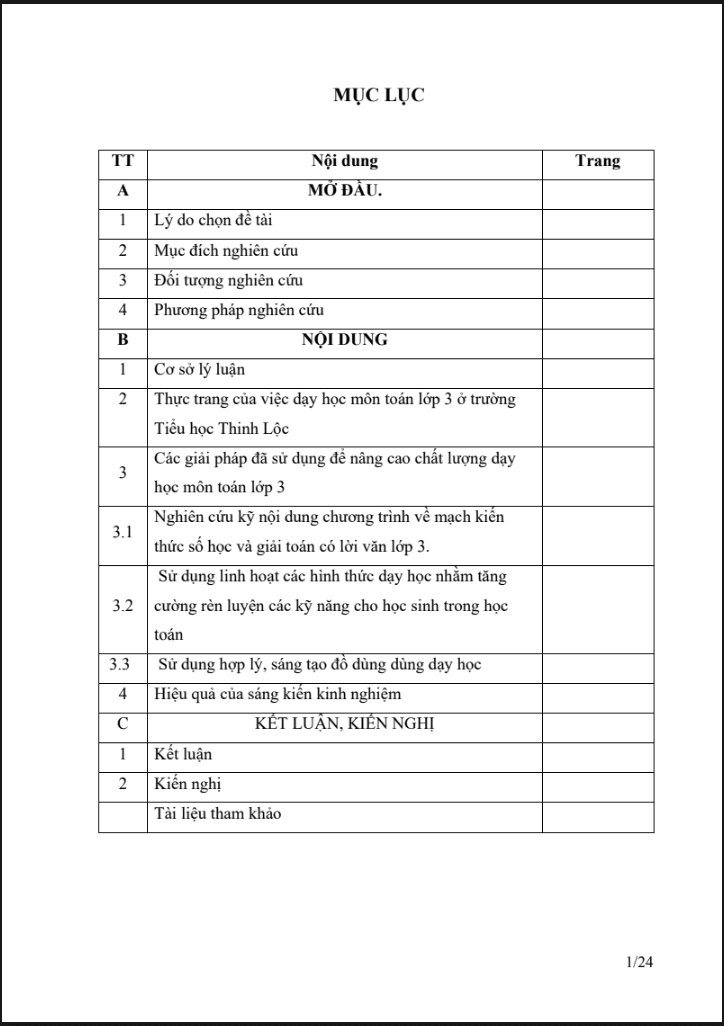 SKKN Một số kinh nghiệm nâng cao chất lượng dạy học môn Toán cho học sinh lớp 3
