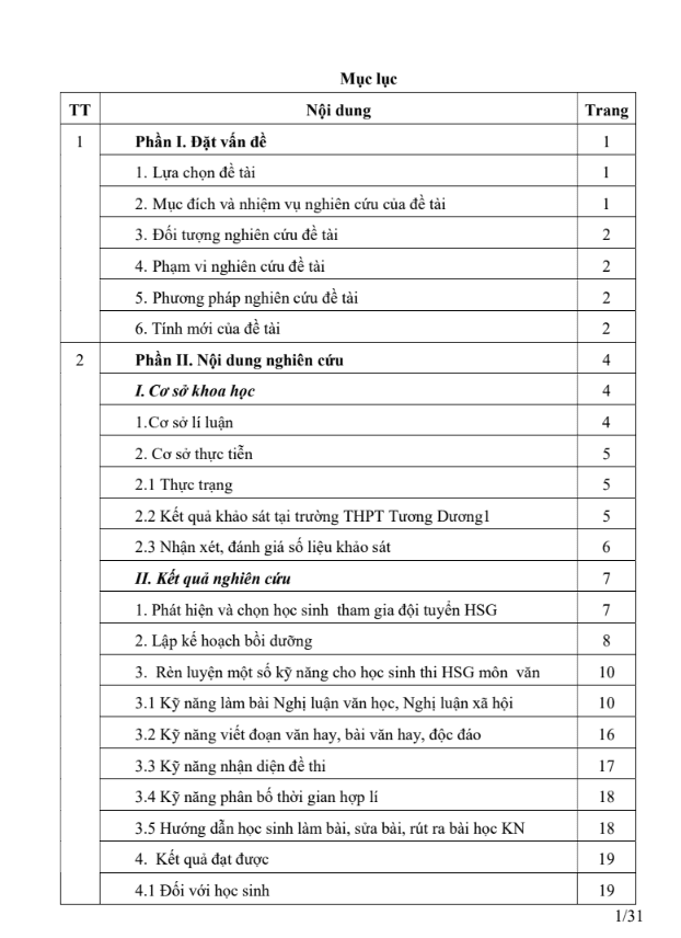 SKKN Một số kinh nghiệm phát hiện và bồi dưỡng học sinh giỏi môn Ngữ văn ở những trường THPT có chất lượng đầu vào thấp