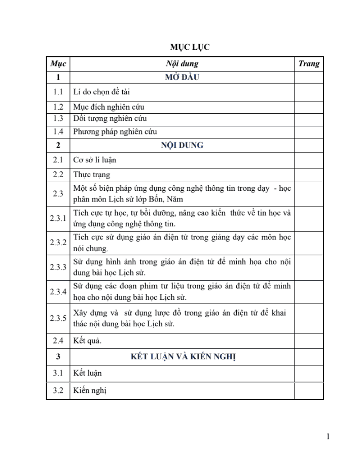 SKKN Một số kinh nghiệm về Ứng dụng công nghệ thông tin trong dạy – Học phân môn Lịch sử lớp 5