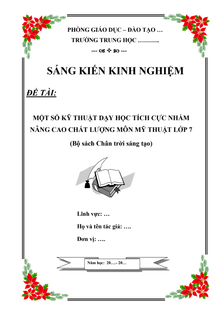 SKKN Một số kỹ thuật dạy học tích cực nhằm nâng cao chất lượng môn Mỹ thuật lớp 7 (Bộ sách Chân trời sáng tạo)