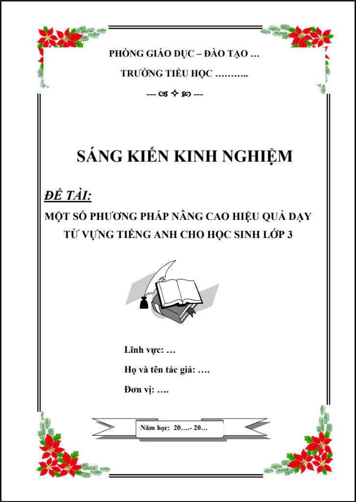SKKN Một số phương pháp nâng cao hiệu quả dạy từ vựng Tiếng Anh cho học sinh lớp 3 ( Sách thí điểm/Global/Smart start/Family&friend)