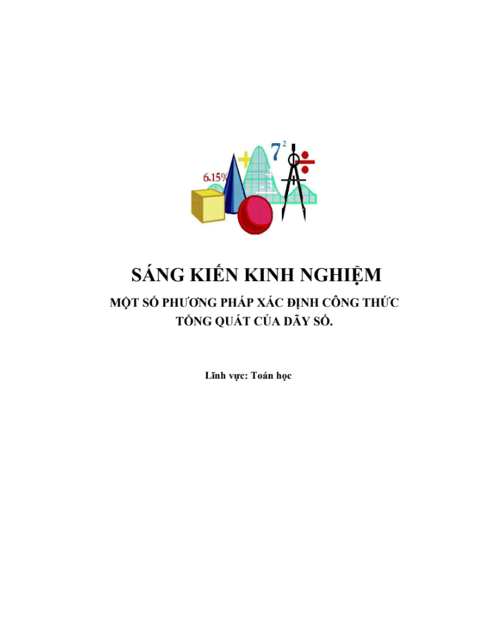 SKKN Một số phương pháp xác định công thức tổng quát của dãy số
