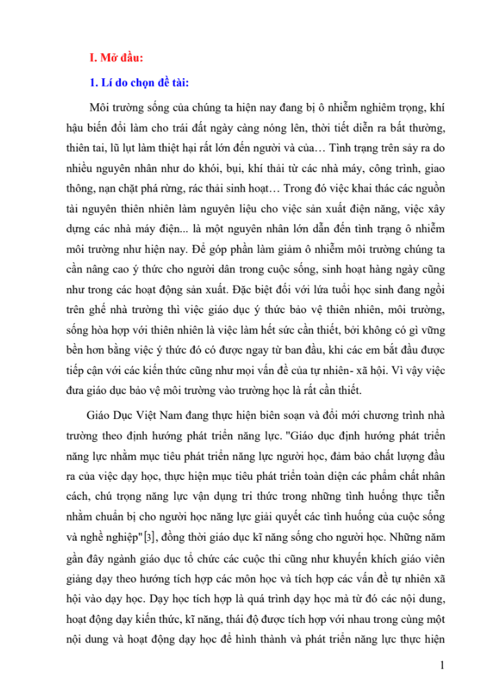 SKKN Một vài kinh nghiệm giáo dục ý thức sử dụng hợp lý và tiết kiệm điện năng góp phần bảo vệ môi trường ứng phó với biến đổi khí hậu thông qua bộ môn Công nghệ 8