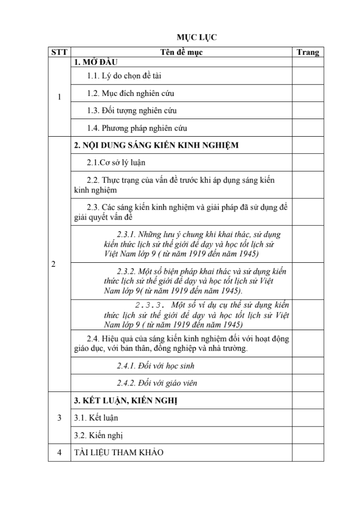 SKKN Một vài kinh nghiệm khai thác, sử dụng kiến thức lịch sử thế giới để dạy và học tốt lịch sử Việt Nam lớp 9 (giai đoạn từ năm 1919 đến năm 1945)