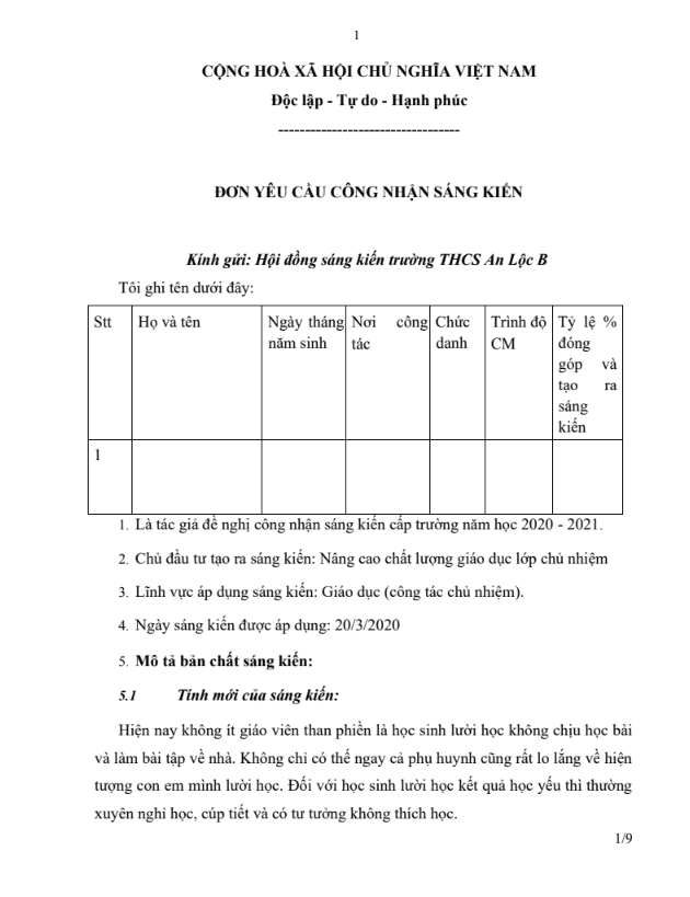 SKKN Nâng cao chất lượng giáo dục lớp chủ nhiệm