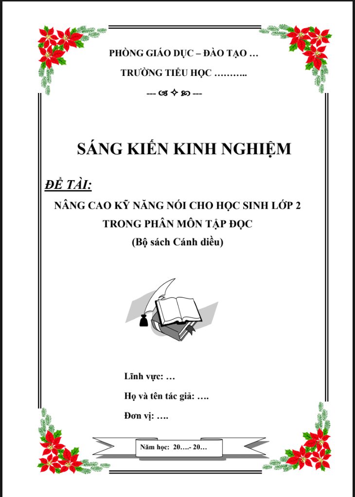 SKKN nâng cao kỹ năng nói cho học sinh lớp 2 trong phân môn tập đọc (Bộ sách Cánh diều)