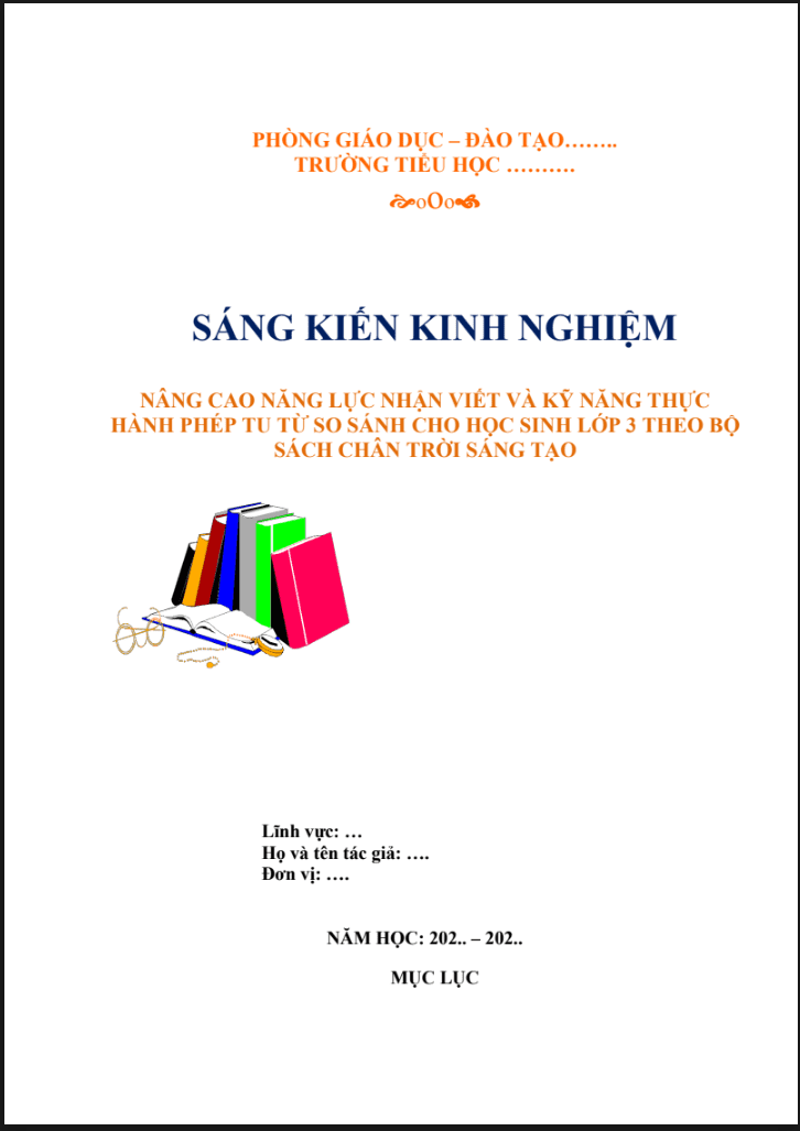 SKKN Nâng cao năng lực nhận biết và kĩ năng thực hành phép tu từ so sánh cho học sinh lớp 3 theo bộ sách chân trời sáng tạo
