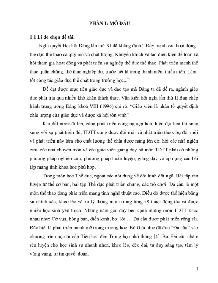 SKKN Nâng cao thành tích môn đá cầu cho học sinh lớp 5 trường Tiểu học Vĩnh Hưng, thông qua việc tổ chức luyện tập tốt các bài tập bổ trợ