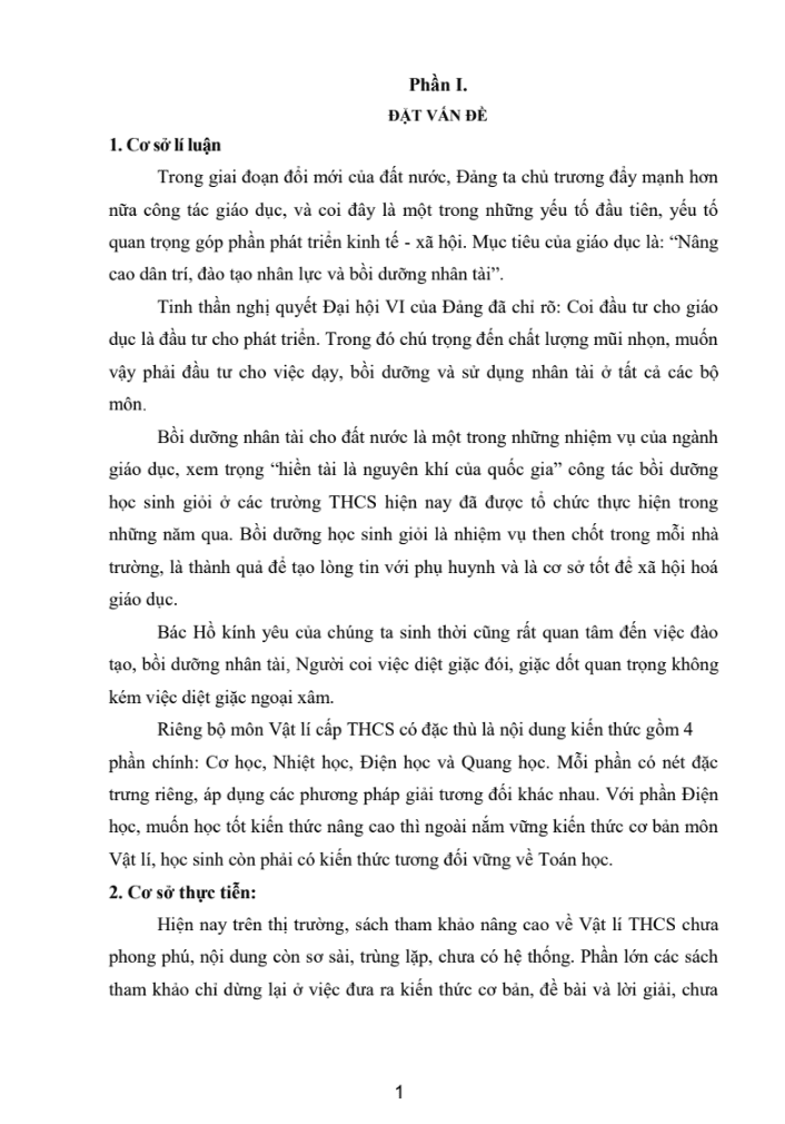 SKKN Phân loại và phương pháp giải bài tập điện học Vật lí 9 nâng cao