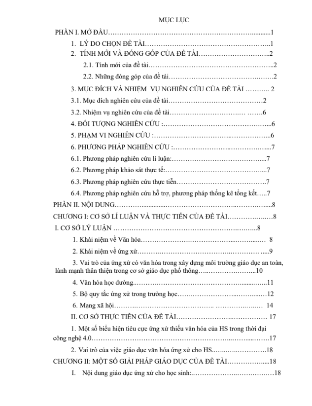 SKKN Phương pháp giáo dục học sinh ứng xử có văn hóa trong thời đại công nghệ 4.0