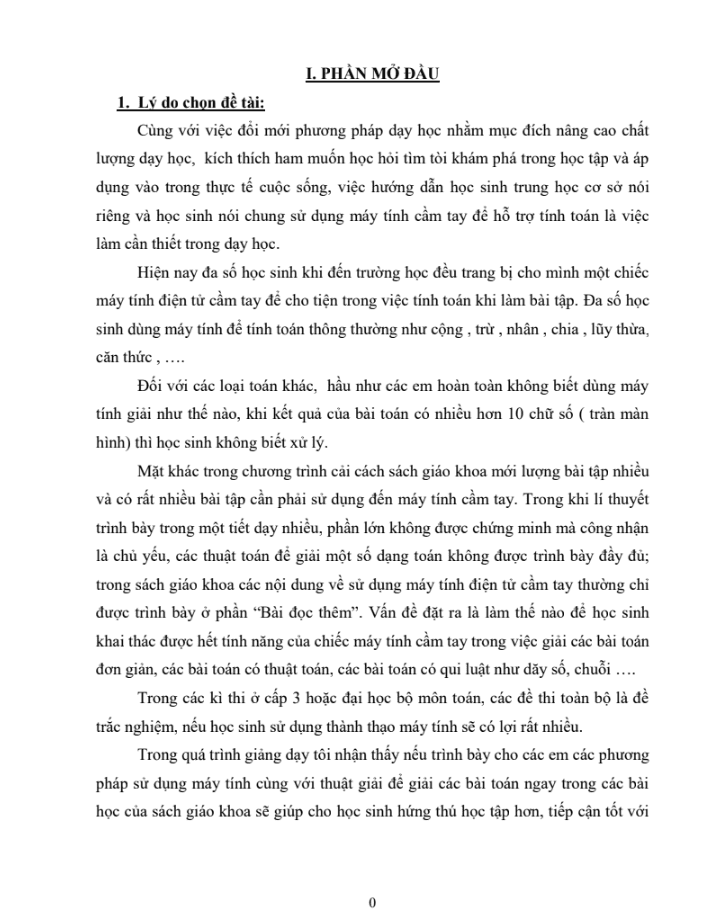 SKKN Phương pháp sử dụng máy tính cầm tay trong giải toán 9