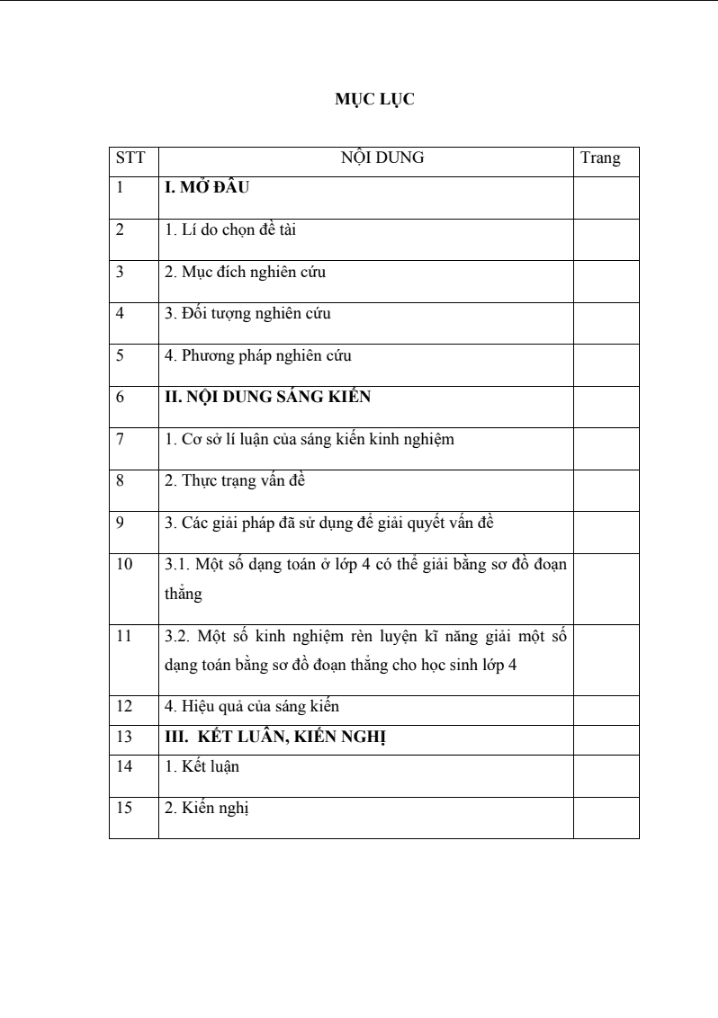 SKKN Rèn kĩ năng giải một số dạng toán bằng sơ đồ đoạn thẳng cho học sinh khối 4