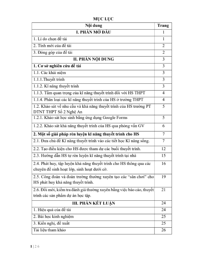 SKKN Rèn luyện kĩ năng thuyết trình cho học sinh tại trường pt dtnt thpt