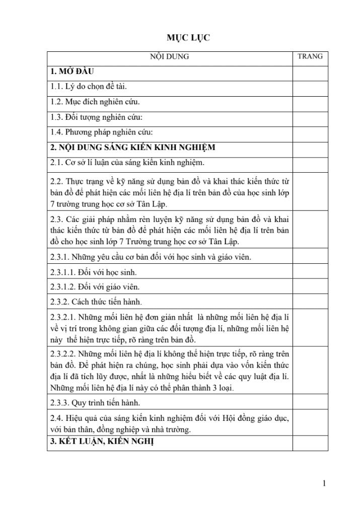 SKKN Rèn luyện kỹ năng sử dụng bản đồ và khai thác kiến thức từ bản đồ cho học sinh lớp 7