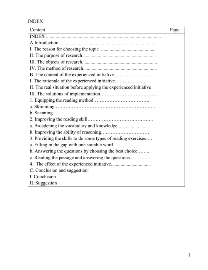 SKKN Some solutions help advanced students in grade 9 do Reading Exercises effectively in the examination