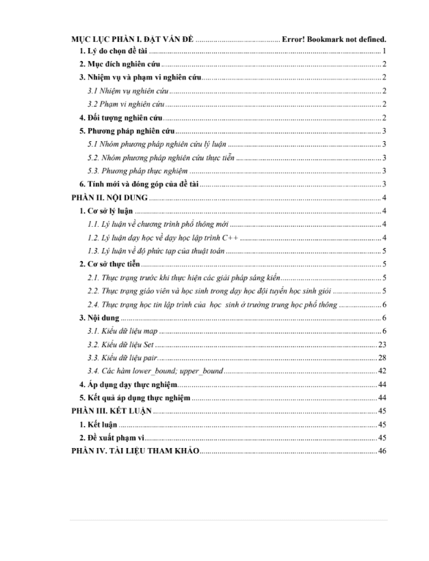 SKKN Sử dụng cấu trúc dữ liệu set, map, pair và một số hàm trong C++ trong bồi dưỡng học sinh giỏi cho bài toán tìm kiếm, sắp xếp với độ phức tạp O(n) hoặc O(logn)
