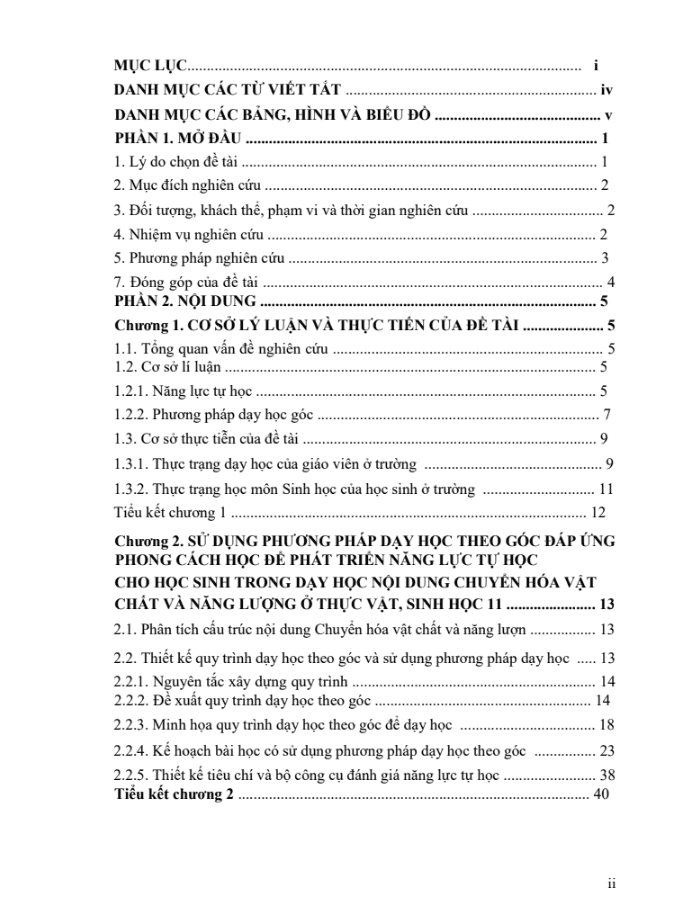 SKKN Sử dụng phương pháp dạy học theo góc đáp ứng phong cách học tập để phát triển năng lực tự học cho học sinh trong dạy học nội dung chuyển hóa vật chất và năng lượng ở thực vật,