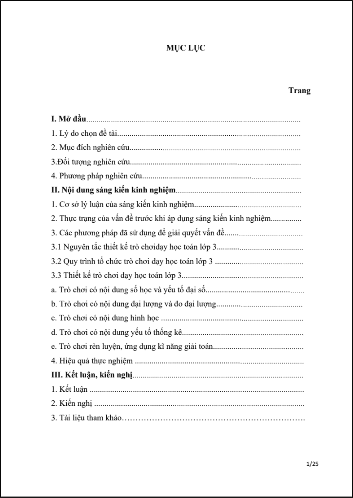 SKKN Thiết kế trò chơi góp phần đổi mới phương pháp dạy học trong giờ toán lớp 3