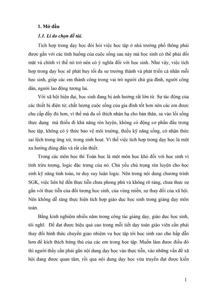 SKKN Tích hợp giáo dục môi trường và kỹ năng sống cho học sinh lớp 9 trường THCS Xuân Dương trong dạy tiết 65 – đại số