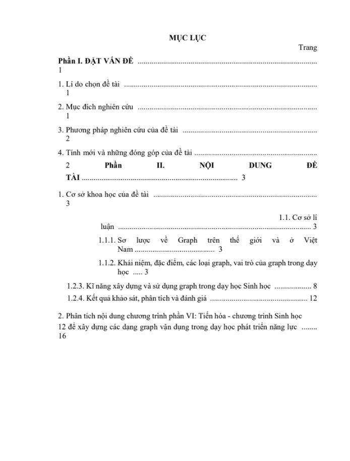 SKKN Vận dụng phương pháp dạy học graph trong dạy học phần Tiến hóa Sinh học 12 giúp phát triển năng lực tự học cho học sinh