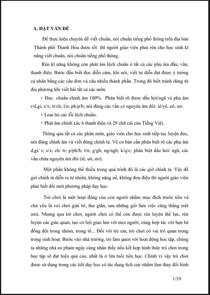 SKKN Vận dụng trò chơi trong dạy chính tả cho học sinh lớp 4