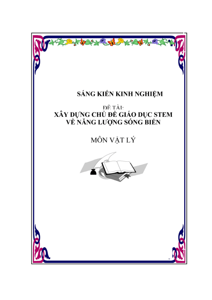 SKKN Xây dựng chủ đề giáo dục STEM về năng lượng sóng biển