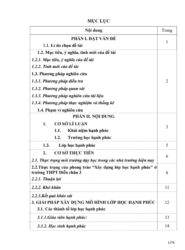 SKKN Xây dựng lớp học hạnh phúc ở trường THPT Diễn Châu 3