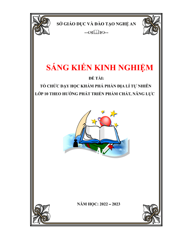 Tổ chức dạy học khám phá trong phần Địa lí tự nhiên lớp 10 theo hướng phát triển phẩm chất và năng lực cho học sinh trường THPT – KNTT