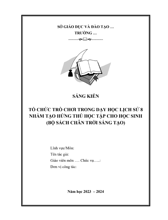 Vận dụng kiến thức lịch sử thế giới vào dạy học lịch sử Việt Nam ở lớp 8 (Bộ sách Chân trời sáng tạo)