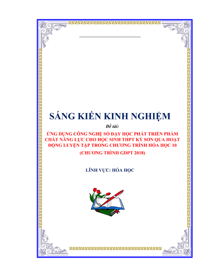 Ứng dụng công nghệ số dạy học phát triển phẩm chất năng lực cho học sinh THPT qua hoạt động luyện tập trong chương trình hóa học 10 – KNTT