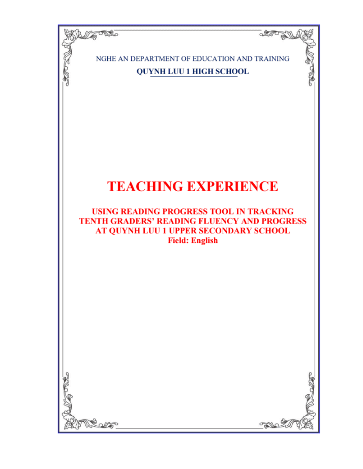 Using Reading Progress Tool in Tracking Tenth Graders’ Reading Fluency and Progress at Upper Secondary School