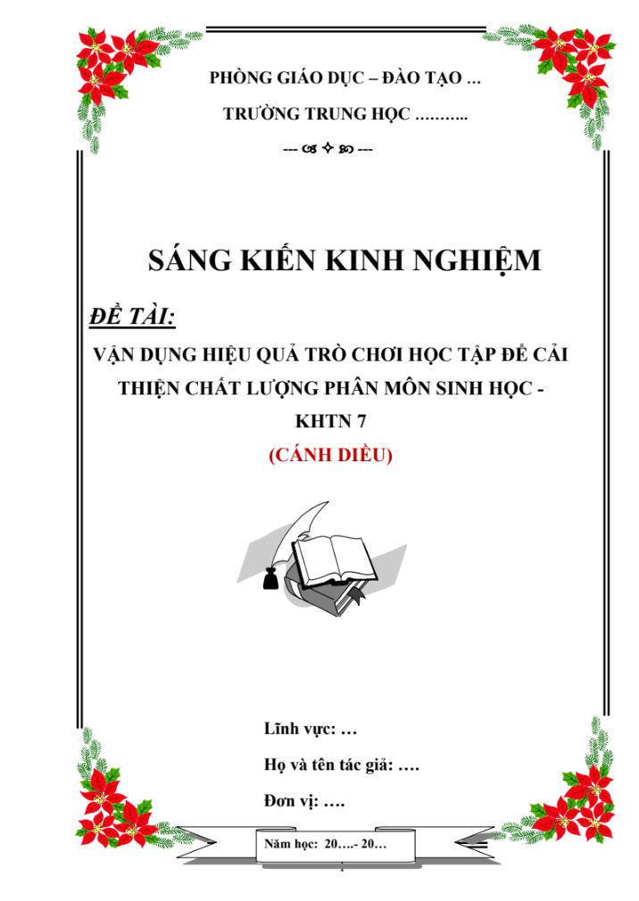 Vận dụng hiệu quả trò chơi học tập để cải thiện chất lượng phân môn Sinh học – KHTN 7 (Bộ sách Cánh diều)