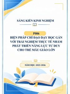Biện pháp chỉ đạo dạy học gắn với trải nghiệm thực tế nhằm phát triển năng lực tư duy cho trẻ mẫu giáo lớn