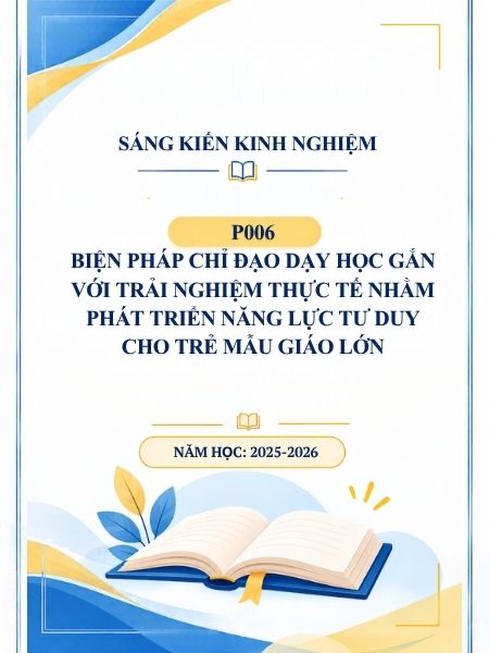 Biện pháp chỉ đạo dạy học gắn với trải nghiệm thực tế nhằm phát triển năng lực tư duy cho trẻ mẫu giáo lớn